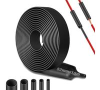 Mbsomnus 4:1 Gaine Thermoretractable Noire Ø 52 mm 1.5 M de Longueur Gaine Thermorétractable Etanche au Mètre Gaine Thermo pour l'isolation de Câbles Connexions Soudées