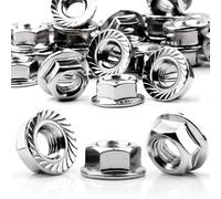 Mbsomnus 60 Pièces Ecrou M4 Inox Ecrou Antivol M4 DIN 6923 Écrou Autobloquant À Embase Crantée A2 V2A 304 M4/M5/M6/M8/M10/M12