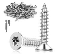 Mbsomnus 60 Pièces Vis a Bois Torx M5x25 mm Vis Inox A2 V2A Tête Fraisée Autotaraudeuses pour DIY Montage de Meubles Tôle