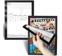 Mbsomnus 8 Pièces Cadre Magnetique 20,5x29cm Cadre Photo Magnetique A4 Pochette Magnetique avec Le Dos Autocollant Noir pour Famille Mariage Porte Cadre Memo Affiche Vitrine Mural