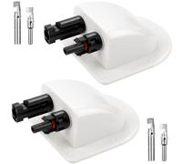 Mbsomnus Lot de 2 passe-câbles étanches pour camping-car | Passage de toit solaire en ABS, blanc, passage mural, avec double boîtier d'entrée de câble, pour installation solaire