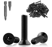 Mbsomnus Lot de 60 vis à tête fraisée M3 x 20 mm en acier au carbone Vis à tête fraisée cruciforme Filetage complet Vis à tête plate pour portes, fenêtres, tables, chaises, clôtures