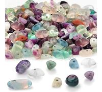 Mbsomnus Perles à Enfiler 450 Pièces Cristaux Pierres Précieuses Perles Fluorite Pierres Précieuses avec Trou Naturel Perles pour le Bricolage Bracelets Boucles D'oreilles Décoration Maison