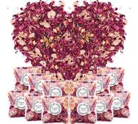 Mbsomnus Pétales à Jeter pour Mariage - 12 Paquets Confettis Biodégradables Naturels, Fleurs Séchées, Pétales de Rose pour Voiture, Décoration Champêtre, Fête