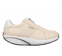 MBT AISAI Chaussures en Cuir pour Femme. Design en Cuir Nappa avec détails en Cuir texturé. Fermeture Frontale à glissière pour Une Utilisation Facile. Couleur Beige