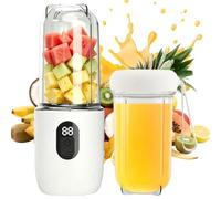 Mbuaopa 500ml Mixeur Portable, Blender portable avec Affichage Numérique，Mini Blender Smoothie avec 16 Lames, 2 Gobelets, USB Rchargeable, Mini Mixeur pour Smoothies, Milk-Shakes, jus de Fruits