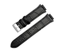 MBUIOPJ Bracelet de montre compatible avec les bracelets de montre en cuir Swarovski for femmes, séries 5027127, 5027131, 5080602 et 5096008, 21 mm à 14 mm(Black Silver)