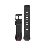 MBUIOPJ Bracelet de montre en caoutchouc for homme, compatible avec Etide T2N720, T2N721, T2N739, T49706, bracelet de sport étanche en silicone, 24-16 mm, outils gratuits(Black orange black)