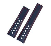 MBUIOPJ Bracelet de montre en cuir 22 mm compatible avec TAG Heuer Monaco Carrera CAW211R/P, boucle déployante respirante, imprimé litchi, en cuir de vachette, for homme(Blue red No buckle)