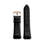 MBUIOPJ Bracelet de montre en cuir véritable 22 mm compatible avec les montres Gu-ess W0247G3 W0040G7/0040G3(Black rose gold)