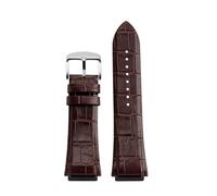 MBUIOPJ Bracelet de montre en cuir véritable 22 mm compatible avec les montres Gu-ess W0247G3 W0040G7/0040G3(Brown silver)