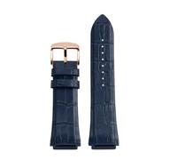 MBUIOPJ Bracelet de montre en cuir véritable 22 mm compatible avec les montres Gu-ess W0247G3 W0040G7/0040G3(Blue rose gold)