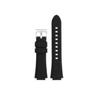 MBUIOPJ Bracelet de montre en silicone avec boucle ardillon compatible avec Oris Aquis 7790 7654 7730 7740 24 x 11 mm 24 x 12 mm, bracelet en caoutchouc souple bleu orange(Black silver,24-11mm Convex)