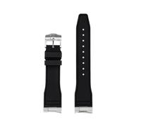 MBUIOPJ Bracelet de montre étanche en caoutchouc fluoré 20 mm, 21 mm, 22 mm, compatible avec les montres Tudor 1958 Black Bay M79230R et M79363N, bracelet FKM for homme.(Black-silver,22mm)