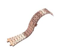 MBUIOPJ Bracelet de montre noir, or et argent, 21 mm, 26 mm, for homme et femme, entièrement en acier inoxydable, compatible avec les bracelets AP Royal Oak à boucle déployante(Rose gold)