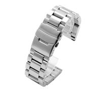 MBUIOPJ Bracelet de montre robuste en acier inoxydable for homme, compatible avec les modèles Panerai 441 359 386, bracelet en acier noir, chaîne de 22 mm, 24 mm, 26 mm(Silver,26mm)