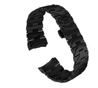 MBUIOPJ Bracelet en acier inoxydable for homme, compatible avec Panerai PAM441 111 382 PAM01316, fermoir papillon, 24 mm(Svart)