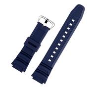 MBUIOPJ Bracelet en caoutchouc compatible avec les montres Casio W-218h / F-108 AE1200 / 1000/1300, bracelet en résine et silicone(Blue Silver Buckle)