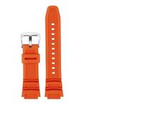 MBUIOPJ Bracelet en caoutchouc compatible avec les montres Casio W-218h / F-108 AE1200 / 1000/1300, bracelet en résine et silicone(Orange Silver)