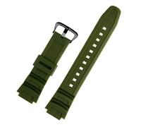 MBUIOPJ Bracelet en caoutchouc compatible avec les montres Casio W-218h / F-108 AE1200 / 1000/1300, bracelet en résine et silicone(Green Black Buckle)