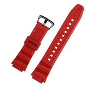 MBUIOPJ Bracelet en caoutchouc compatible avec les montres Casio W-218h / F-108 AE1200 / 1000/1300, bracelet en résine et silicone(Red black Buckle)
