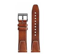 MBUIOPJ Bracelet en cuir de vachette 20 mm/22 mm, coutures faites main, compatible avec TUDOR/Seiko, compatible avec BREITLING/Omega, bracelet souple for homme, noir/marron/bleu(Brown BK,20mm)