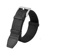 MBUIOPJ Bracelet En Nylon Tissé Et Cuir Véritable 20 Mm/22 Mm, Compatible Avec Les Montres De Sport D'extérieur Hamilton H69439931 Et H69439411 For Hommes(Black silver,20mm)