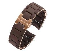 MBUIOPJ Bracelet en silicone compatible avec les modèles Armani AR5890, AR5889, AR5858, AR5920, AR5868, AR8023, bracelet en caoutchouc et acier for homme et femme (23 mm, 20 mm)(Brown rose gold,20mm)