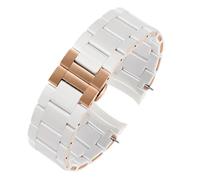 MBUIOPJ Bracelet en silicone compatible avec les modèles Armani AR5890, AR5889, AR5858, AR5920, AR5868, AR8023, bracelet en caoutchouc et acier for homme et femme (23 mm, 20 mm)(White rose gold,20mm)