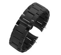MBUIOPJ Bracelet en silicone compatible avec les modèles Armani AR5890, AR5889, AR5858, AR5920, AR5868, AR8023, bracelet en caoutchouc et acier for homme et femme (23 mm, 20 mm)(Black black,23mm)