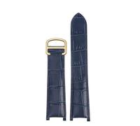 MBUIOPJ Compatible avec Cartier PASHA Bracelet de montre à boucle déployante en cuir de vachette for hommes et femmes 21 x 15 m 20 x 12 mm 18 x 10 mm Accessoires de bracelet(Blue gold,18mm-10mm)