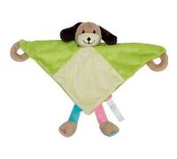 Mbw - Doudou anneaux bebe peluche chien 60881 vert et blanc G