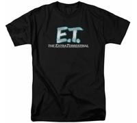 MBWECWS E.T. The Extra Terrestrial Logo T Shirt Mens Licensed Classic 80S Movie Black(X-Large)