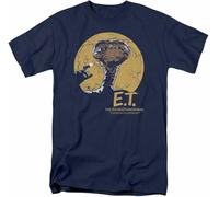 MBWECWS E.T. The Extra Terrestrial Moon Frame T Shirt Mens Licensed 80S Movie Navy(XX-Large)