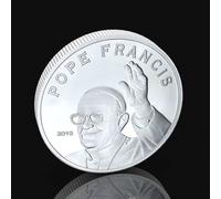 MBXLDGFD Le 266e Pape de l'Église catholique Le Pape François Pièce de Monnaie commémorative plaquée Argent à Collectionner