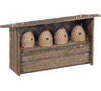 MBZ 80287 Lot de 4 ruches H0 avec socle modèle à impression 3D, kit découpé au laser