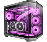 Mc-3Tcore, Boîtier Gaming Custom Atx, Triple Verre Trempé Amovible, Double Caméra, Semi-Tour Compatible Avec Cartes-Mères À Connecteurs Inversés, Support Refroidissement Liquide, N[ZHUJ3894]