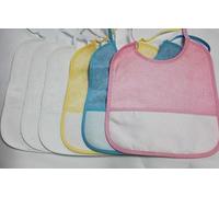 Mc 6 Bavoirs à Broder avec Poche Taille 6 Mois / 1 an à Personnaliser au Point de Croix