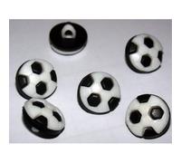 6 Boutons Ballons de Foot en plastique 13 mm