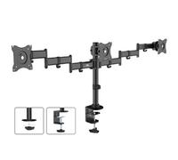 Maclean Support triple écran 13-27" bras moniteur rotatif inclinable pour bureau