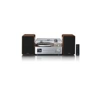 MC-860WDSI - Chaîne hi-fi avec platine vinyle et enceintes - Radio Internet, DAB+, FM, Bluetooth, lecteur CD/MP3 - Bois/argent