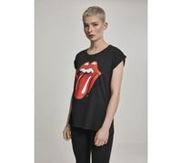 Rolling Stones Tongue Tee T-Shirt pour Femme avec Logo du Groupe imprimé, Noir, L