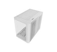 Mars Gaming Boîtier gaming ATX MC-FUSION Verre trempé courbé, double chambre, 360mm – Blanc