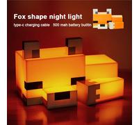 MC Game - veilleuse en forme de renard mignon, lueur Orange douce, sous licence officielle, lampe de bureau pour salle de jeux ou chambre d'enfants et entre fox light