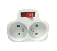 MC-PLUGOOEU1+2FRW MicroConnect Prise Marche/Arrêt UE 2FRW Blanche