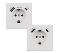 Mc Power 2 prises encastrables avec port USB-A et port USB-C