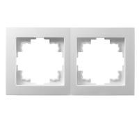 MC POWER Flair Cadre Double pour Prises de Courant, Cadre de recouvrement d'interrupteur Blanc, Mat