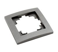 MC POWER Flair Cadre pour interrupteur, 1 prise de courant, cadre d'interrupteur simple gris foncé, anthracite, mat
