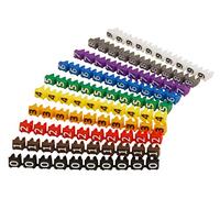 MC POWER Lot de 100 clips de marquage de câble, chiffres 0 à 9, pour câbles jusqu'à 3 mm, gestion claire des câbles