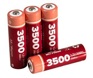 MC Power Mignon AA 3500mAh Lot de 4 (1 Paquet) Rechargeable Faible Auto-décharge Réutilisable